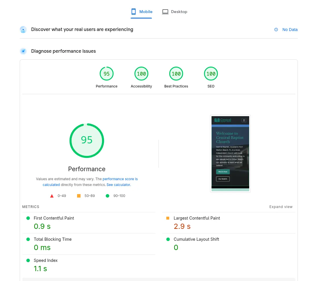 Mobile performance after